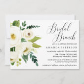 Invitation Fleurs blanches | mariage de typographie Brunch nu (Devant)