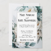 Invitation Fleurs blanches Mariage élégant (Devant)