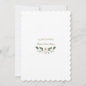 Invitation Fleurs blanches Mis d'or Quince Quinceañera (Dos)