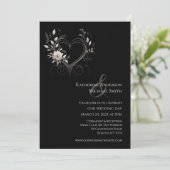 Invitation Fleurs blanches modernes avec un coeur (Debout devant)