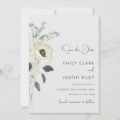 Invitation Fleurs blanches modernes Enregistrer le Mariage de (Devant)