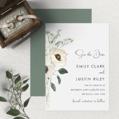 Invitation Fleurs blanches modernes Enregistrer le Mariage de
