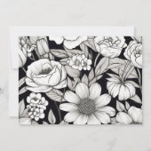 Invitation Fleurs blanches noires Photo 70e anniversaire (Dos)