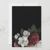 Invitation Fleurs blanches noires rouges roses Mariages flora (Dos)