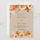 Invitation Fleurs blanches oranges rustiques Boho Vanilla Mar (Devant)