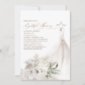 Invitation Fleurs blanches Pampas Fête des mariées verte en h (Devant)