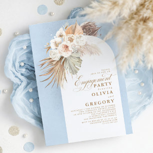 Invitation Fleurs blanches Pampas Grass Boho Party