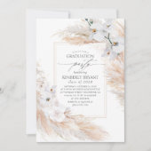Invitation Fleurs blanches Pampas Grass Southern Graduation (Devant)