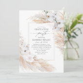 Invitation Fleurs blanches Pampas Grass Southern Graduation (Debout devant)