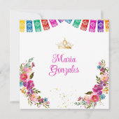 Invitation Fleurs blanches Quinceañera 15 Anos Anniversaire (Dos)