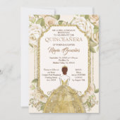 Invitation Fleurs blanches Quinceanera or Mexicaine Anniversa (Devant)