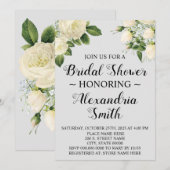 Invitation Fleurs blanches | Réception de mariage  (Devant / Derrière)