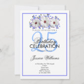 Invitation Fleurs blanches romantiques classiques Anniversair (Devant)