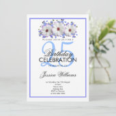 Invitation Fleurs blanches romantiques classiques Anniversair (Debout devant)