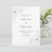 Invitation Fleurs blanches romantiques Mariage blanc floral (Debout devant)