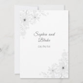 Invitation Fleurs blanches romantiques Mariage blanc floral (Dos)