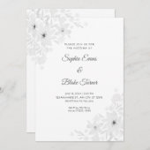 Invitation Fleurs blanches romantiques Mariage blanc floral (Devant / Derrière)