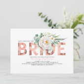 Invitation Fleurs blanches Rose Fête des mariées or et verdur (Debout devant)