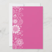 Invitation Fleurs blanches rose Paisley Floral Motif (Dos)