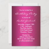 Invitation Fleurs blanches roses chaudes fête d'anniversaire (Dos)