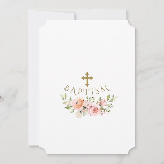 Invitation Fleurs blanches roses délicates Parties scintillan (Dos)