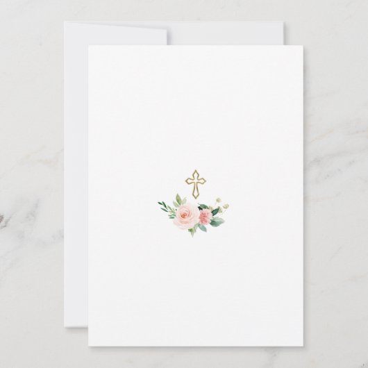Invitation Fleurs blanches roses modernes Fleur de fleurs Cro (Dos)