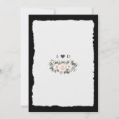Invitation Fleurs blanches roses uniques Mariage or (Dos)
