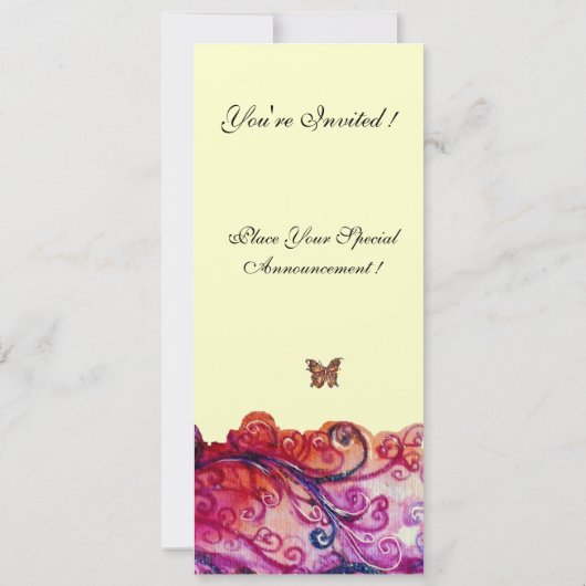 Invitation FLEURS BLANCHES rouge vif rose violet ivoire (Dos)