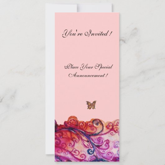 Invitation FLEURS BLANCHES rouge vif violet rose vif (Dos)