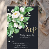 Invitation Fleurs blanches RSVP