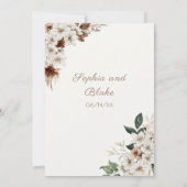 Invitation Fleurs blanches rustiques Boho Mariage blanc cassé (Dos)