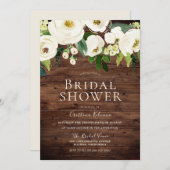 Invitation Fleurs blanches rustiques et Fête des mariées de c (Devant / Derrière)