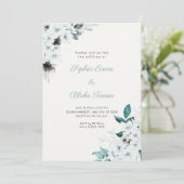Invitation Fleurs Blanches Rustiques Mariage Bohème Blanc Cas (Debout devant)
