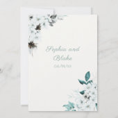 Invitation Fleurs Blanches Rustiques Mariage Bohème Blanc Cas (Dos)