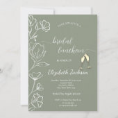 Invitation Fleurs blanches simples Mariage champagne sauge ve (Devant)