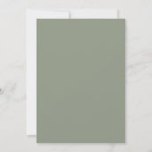 Invitation Fleurs blanches simples Mariage champagne sauge ve (Dos)