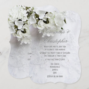 Invitation Fleurs blanches sur les mariées habillent mariage