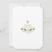 Invitation Fleurs blanches uniques Or Première Communion sain (Dos)