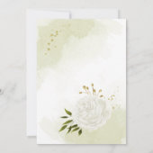 Invitation fleurs blanches verdure couronne dorée fête d'anni (Dos)