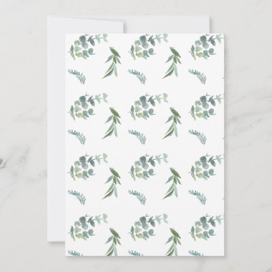 Invitation Fleurs blanches verdure moderne mariage élégant (Dos)