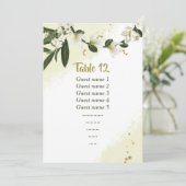 Invitation fleurs blanches vert assise tableau numéro de tabl (Debout devant)