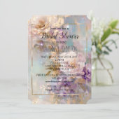 Invitation Fleurs blanches violettes d'or féminin (Debout devant)