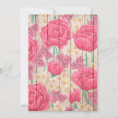 Invitation Fleurs blanches violettes roses Fête de tronc en b (Dos)