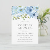 Invitation Fleurs Bleu Ciel Douceur de Couple (Debout devant)