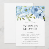 Invitation Fleurs Bleu Ciel Douceur de Couple (Devant / Derrière)