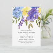 Invitation Fleurs bleu clair (Debout devant)