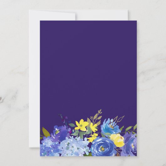 Invitation Fleurs bleu clair (Dos)