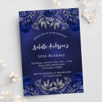 Fleurs bleu marine anniversaire luxe