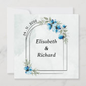 Invitation "Fleurs bleues" (Devant)