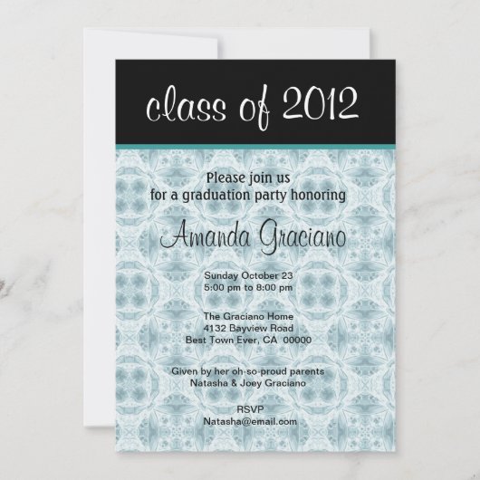 Invitation Fleurs bleues Aqua 2012 (Devant)